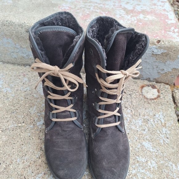 Women's Sandra Suede Lace-Up Boots Size 10 - Picture 4 of 8